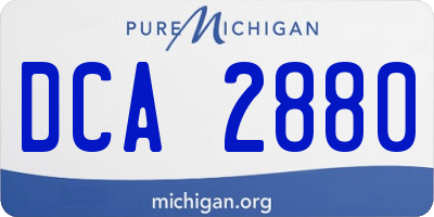 MI license plate DCA2880