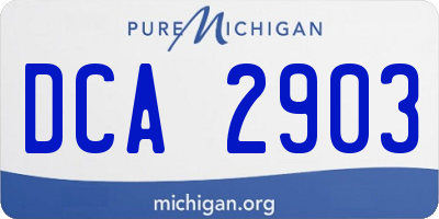 MI license plate DCA2903