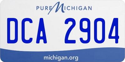 MI license plate DCA2904