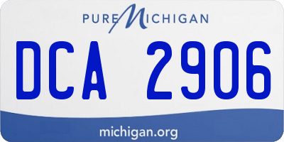 MI license plate DCA2906
