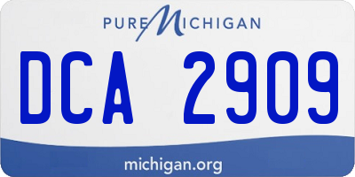 MI license plate DCA2909
