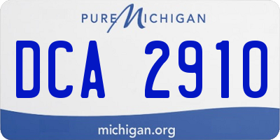MI license plate DCA2910