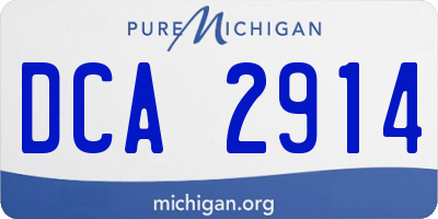 MI license plate DCA2914