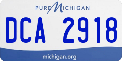 MI license plate DCA2918