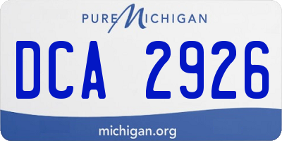 MI license plate DCA2926