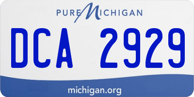 MI license plate DCA2929