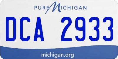 MI license plate DCA2933