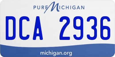 MI license plate DCA2936
