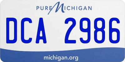 MI license plate DCA2986