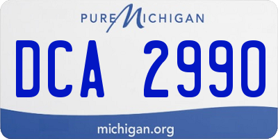 MI license plate DCA2990