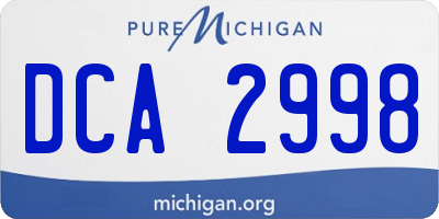 MI license plate DCA2998
