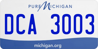 MI license plate DCA3003