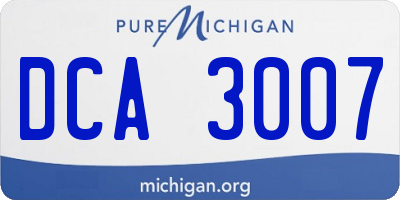 MI license plate DCA3007