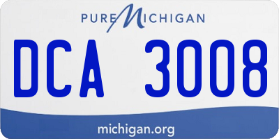 MI license plate DCA3008