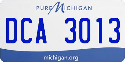 MI license plate DCA3013