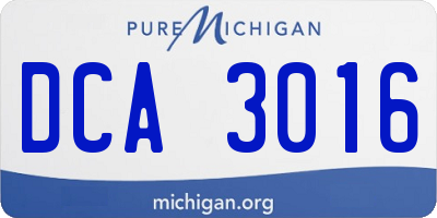MI license plate DCA3016