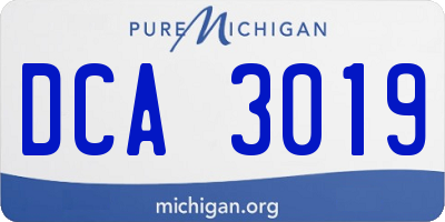 MI license plate DCA3019