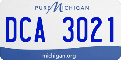 MI license plate DCA3021