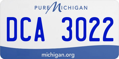 MI license plate DCA3022