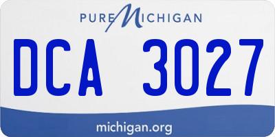 MI license plate DCA3027