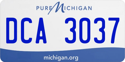 MI license plate DCA3037