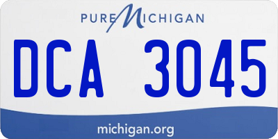 MI license plate DCA3045