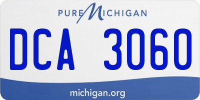 MI license plate DCA3060