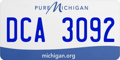 MI license plate DCA3092
