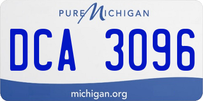 MI license plate DCA3096