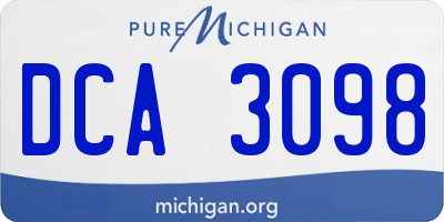 MI license plate DCA3098