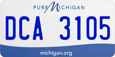 MI license plate DCA3105