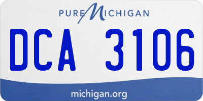 MI license plate DCA3106