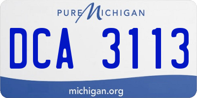 MI license plate DCA3113
