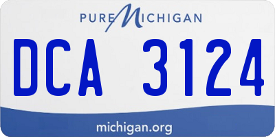 MI license plate DCA3124