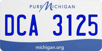MI license plate DCA3125