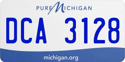 MI license plate DCA3128