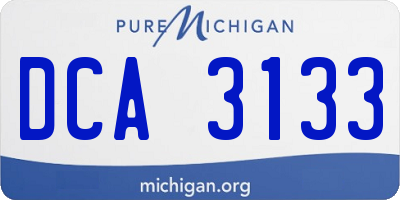 MI license plate DCA3133