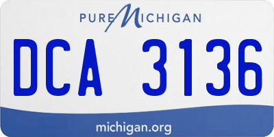 MI license plate DCA3136