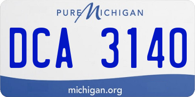 MI license plate DCA3140