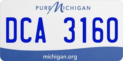 MI license plate DCA3160