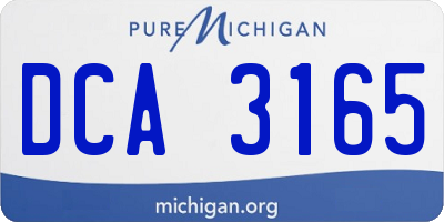 MI license plate DCA3165