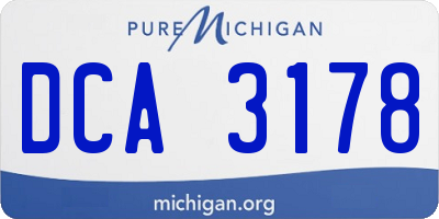 MI license plate DCA3178