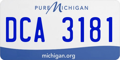 MI license plate DCA3181