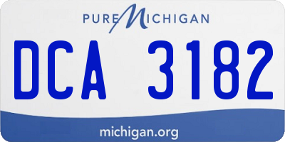 MI license plate DCA3182