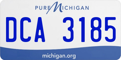 MI license plate DCA3185