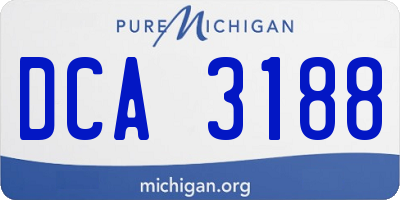 MI license plate DCA3188