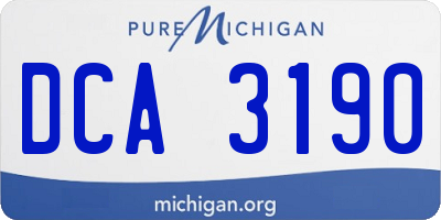 MI license plate DCA3190