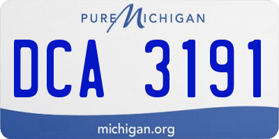 MI license plate DCA3191