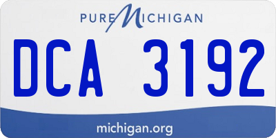 MI license plate DCA3192