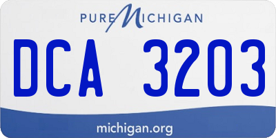 MI license plate DCA3203